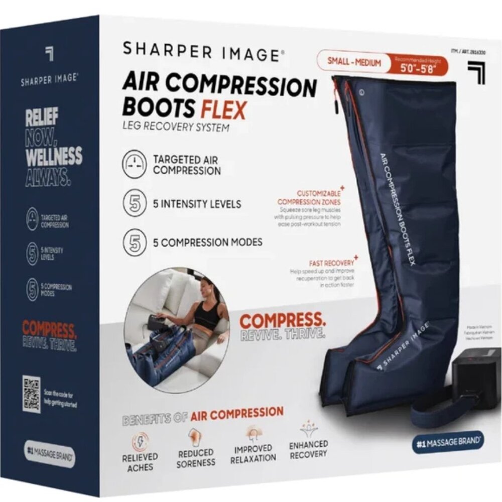 Small -Medium Sharper Image Air Compression Boots Flex Leg Massager Powerboost